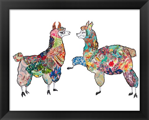 Framed Happy Llamas Print
