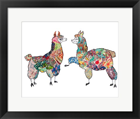 Framed Happy Llamas Print