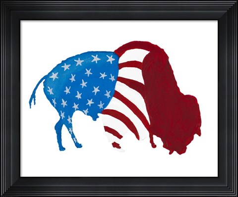 Framed Patriotic Bison Print