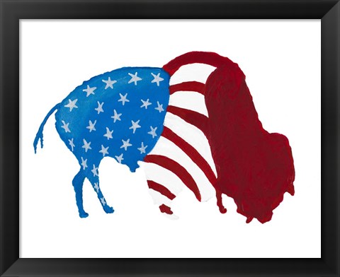 Framed Patriotic Bison Print