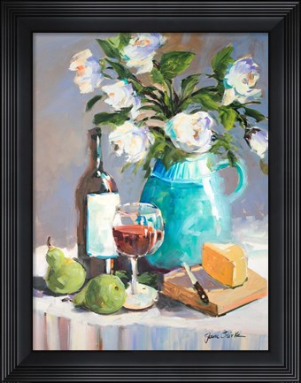 Framed White Peonies I Print