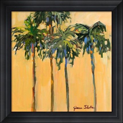 Framed Tropical Palms on Yellow Print