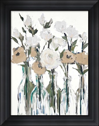 Framed Cream Romantic Blossoms Print