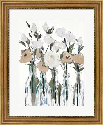 Framed Cream Romantic Blossoms Print