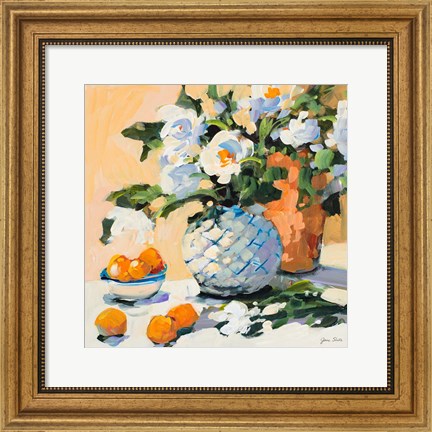 Framed Flowers And Oranges Print