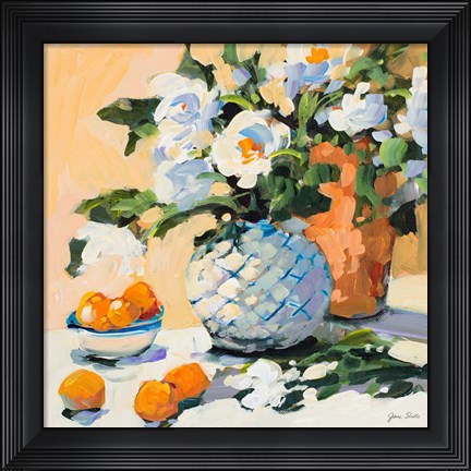 Framed Flowers And Oranges Print
