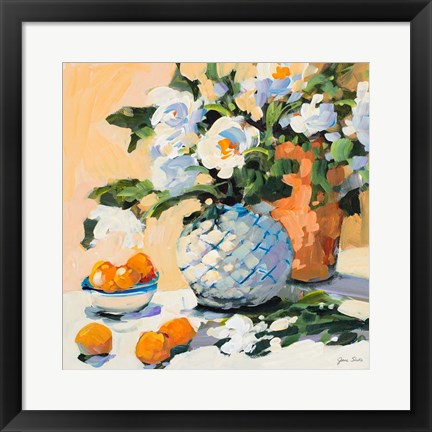 Framed Flowers And Oranges Print