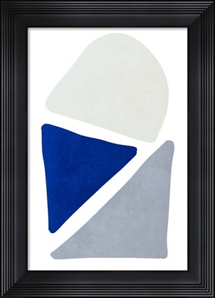 Framed Blue Simple Shapes II Print