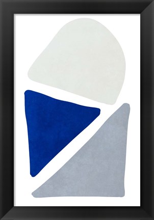 Framed Blue Simple Shapes II Print