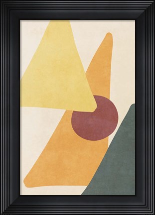 Framed Yellow Simple Shapes Print