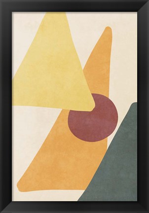 Framed Yellow Simple Shapes Print