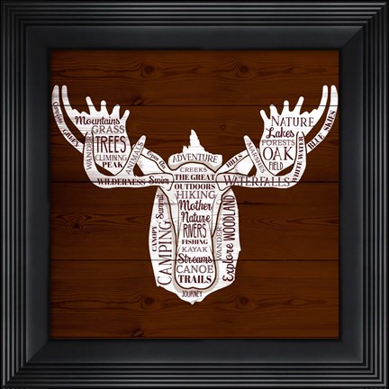 Framed Moose Of Nature Print