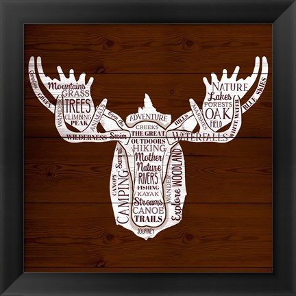 Framed Moose Of Nature Print