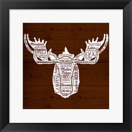 Framed Moose Of Nature Print