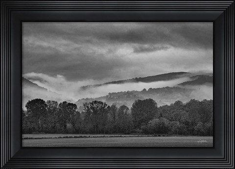Framed Village in the Fog Print