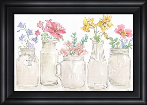 Framed Peaceful Petals I Print