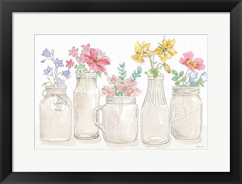 Framed Peaceful Petals I Print