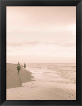 Framed Horses on the Beach Crop Print