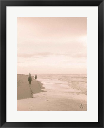 Framed Horses on the Beach Crop Print