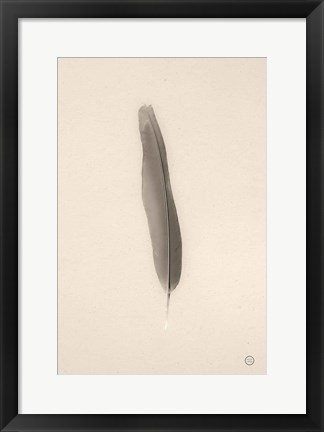 Framed Floating Feathers II Sepia Print