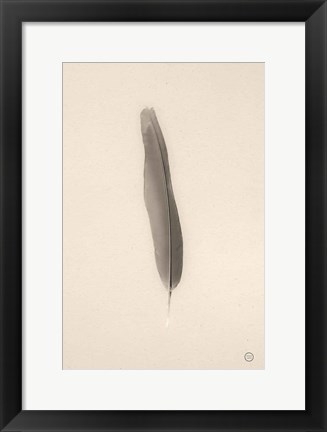 Framed Floating Feathers II Sepia Print