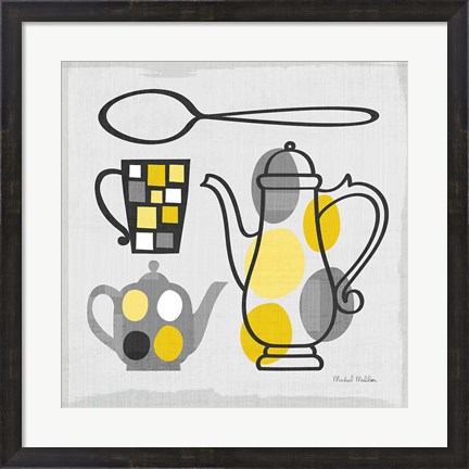 Framed Modern Kitchen Square IV Yellow Print