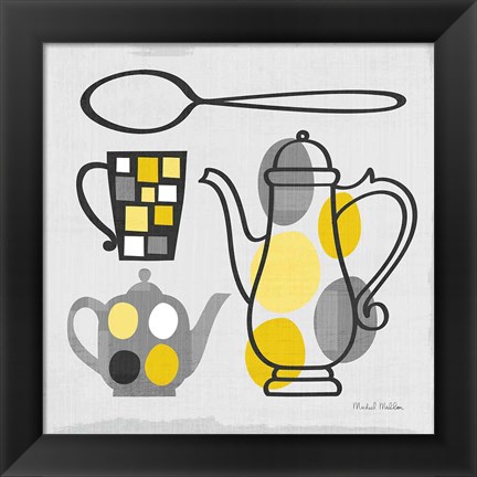 Framed Modern Kitchen Square IV Yellow Print