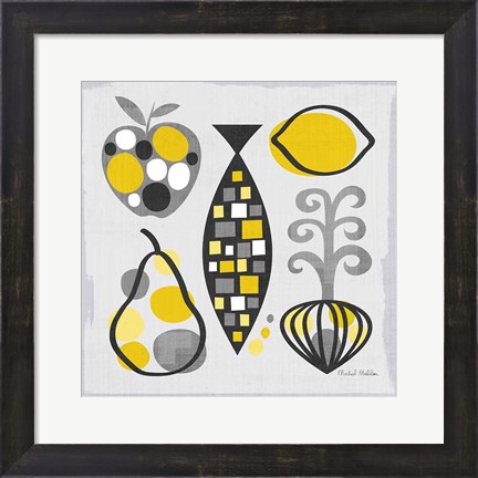 Framed Modern Kitchen Square III Yellow Print