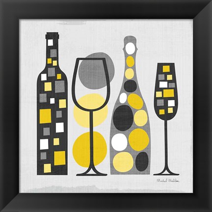 Framed Modern Kitchen Square I Yellow Print