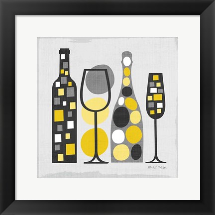 Framed Modern Kitchen Square I Yellow Print