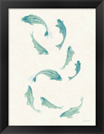 Framed Celadon Koi III Print