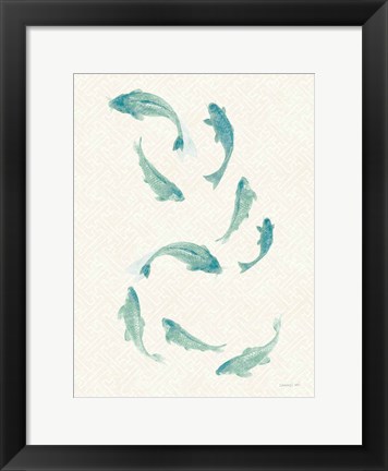 Framed Celadon Koi III Print