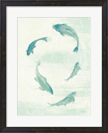 Framed Celadon Koi II Print