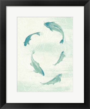 Framed Celadon Koi II Print