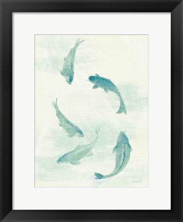 Framed Celadon Koi I Print