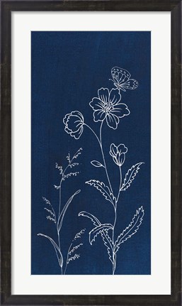 Framed Blue Butterfly Garden II Print