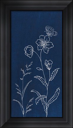 Framed Blue Butterfly Garden II Print
