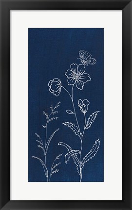 Framed Blue Butterfly Garden II Print