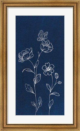 Framed Blue Butterfly Garden I Print
