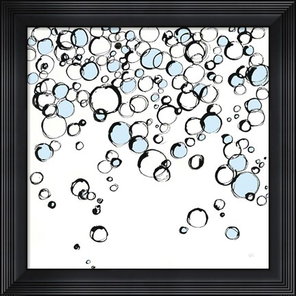 Framed Blue Bubbles III Print
