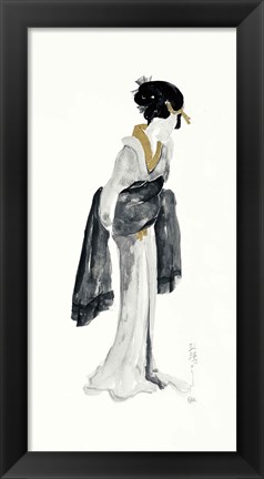 Framed Geisha II Black and Gold Print