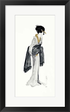 Framed Geisha II Black and Gold Print