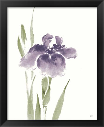 Framed Japanese Iris III Purple Crop Print