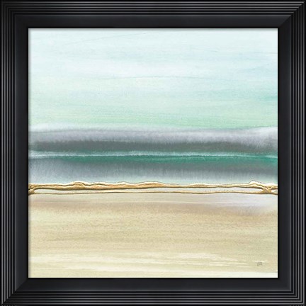 Framed Linear Emerald I Print