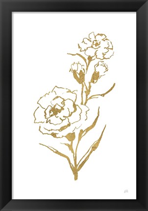 Framed Gold Line Carnation III Print