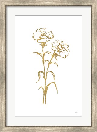 Framed Gold Line Carnation II Print