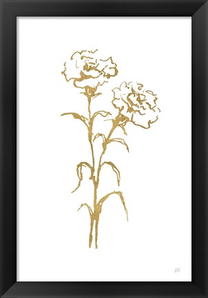 Framed Gold Line Carnation II Print