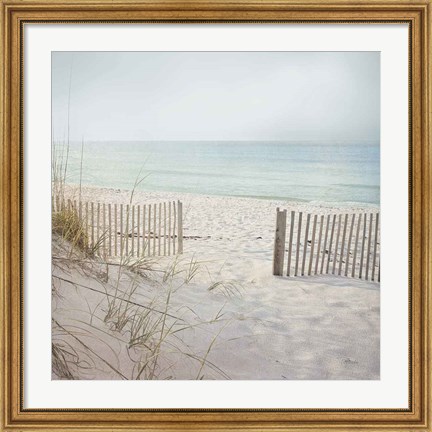 Framed Beach Fence Print