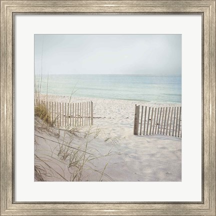 Framed Beach Fence Print