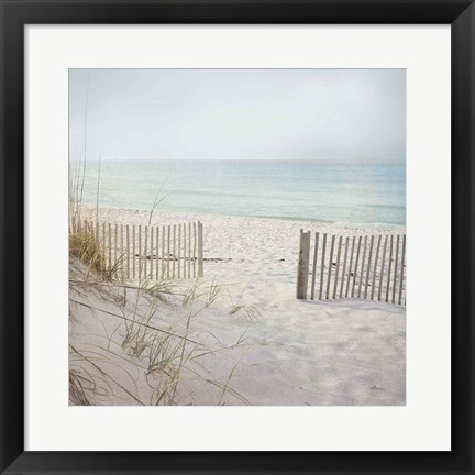 Framed Beach Fence Print